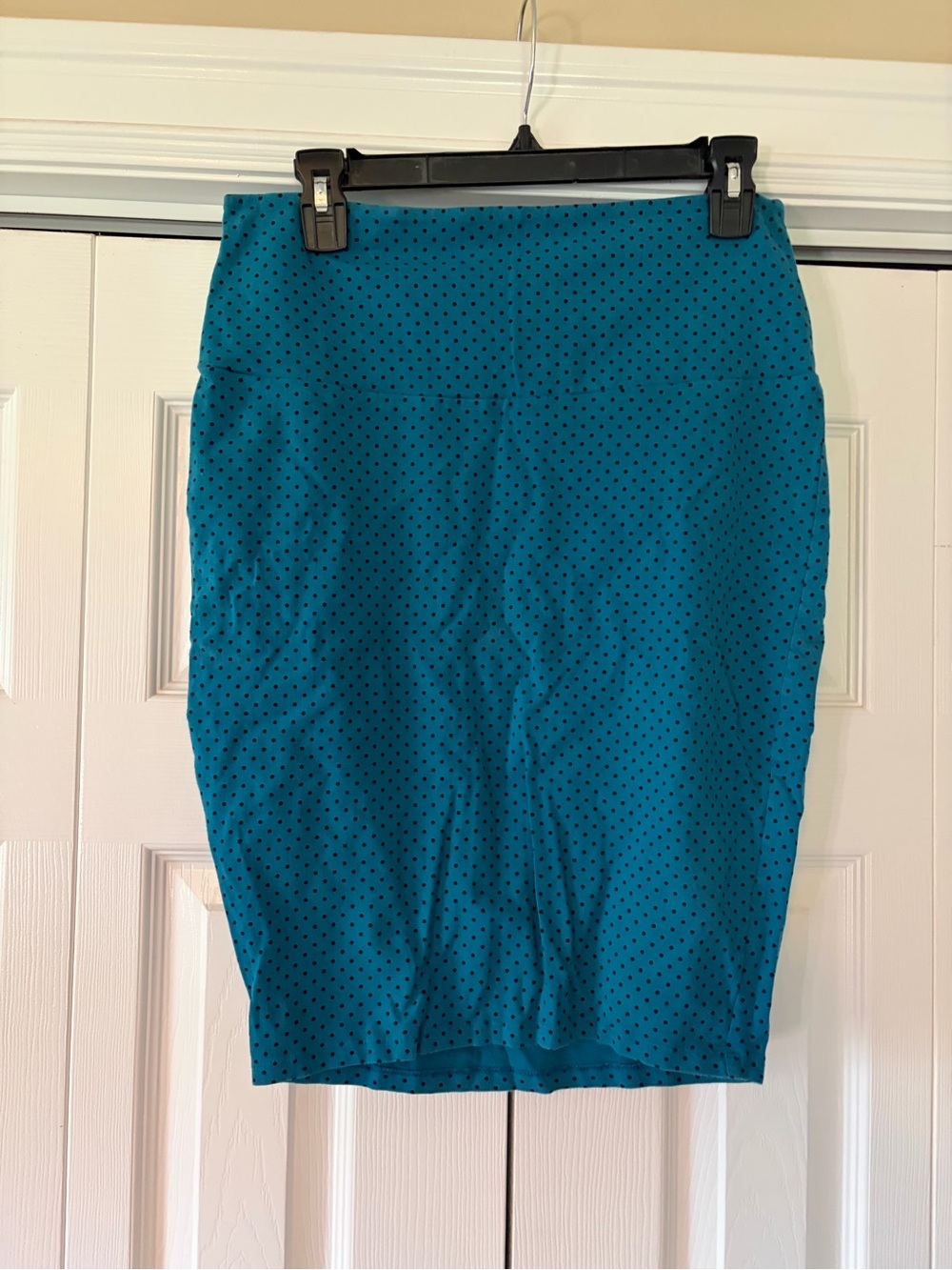 torrid Teal Pencil Skirt with Black Polka Dots